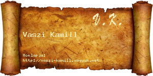 Vaszi Kamill névjegykártya